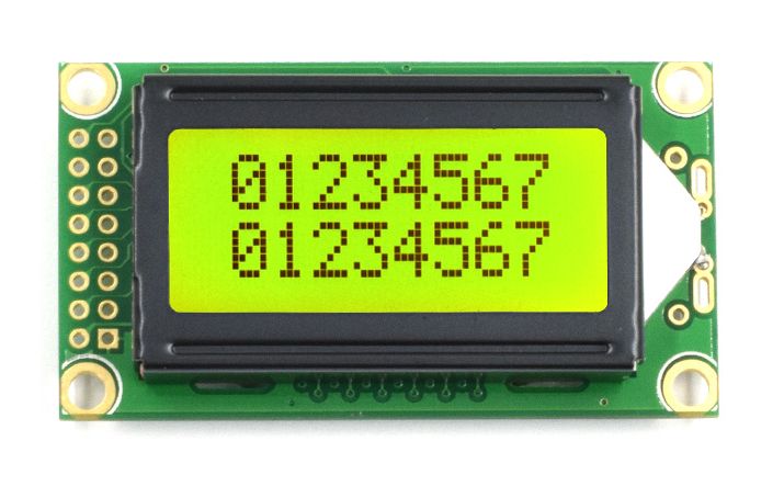 Display LCD 0802 8x2 karakters module zwart op groen SPLC780D interface 04
